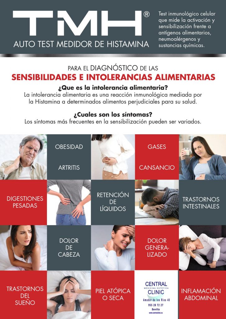 TMH. Tes medidor de Histamina. e intolerancias alimenticias. 
Central Clinic Sevilla. Telf. 955 287 227