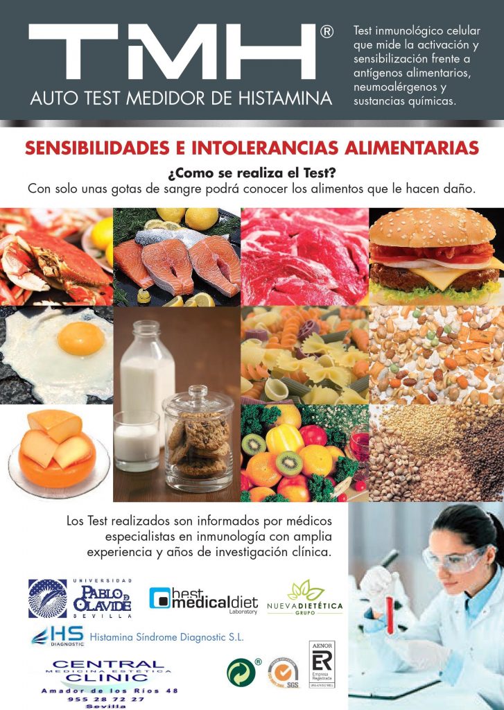 TMH. Tes medidor de Histamina. e intolerancias alimenticias. 
Central Clinic Sevilla. Telf. 955 287 227